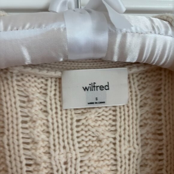 Aritzia Wilfred Alps Cardigan Cable Knit Pom Sweater Small - Picture 7 of 7